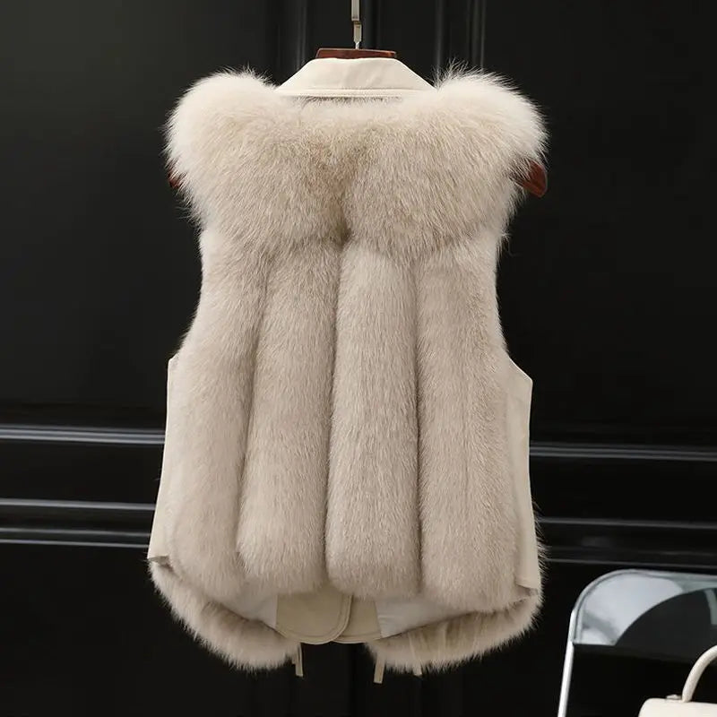 Classic Fit Fur Trim Gilet Jacket