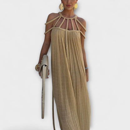 Elegant Maxi Dress with Flowy Straps for Women - Nocini