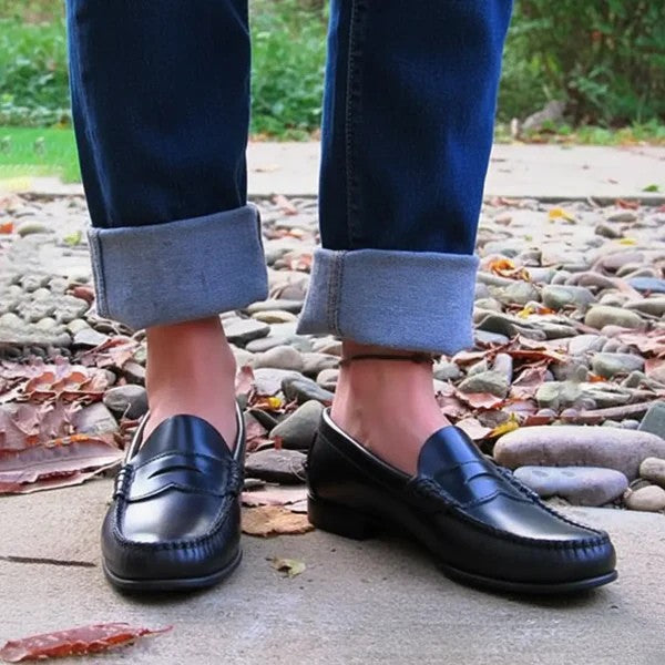 Classic Black Slip On Loafers for Women