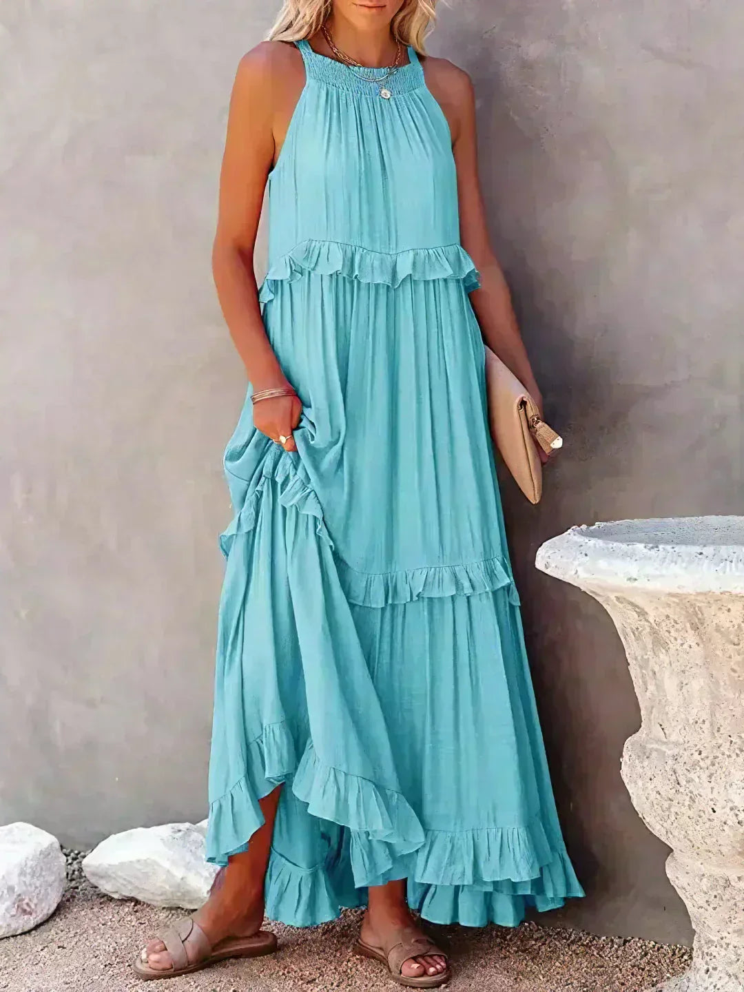 Chic Ruffle Strapless Summer Dress