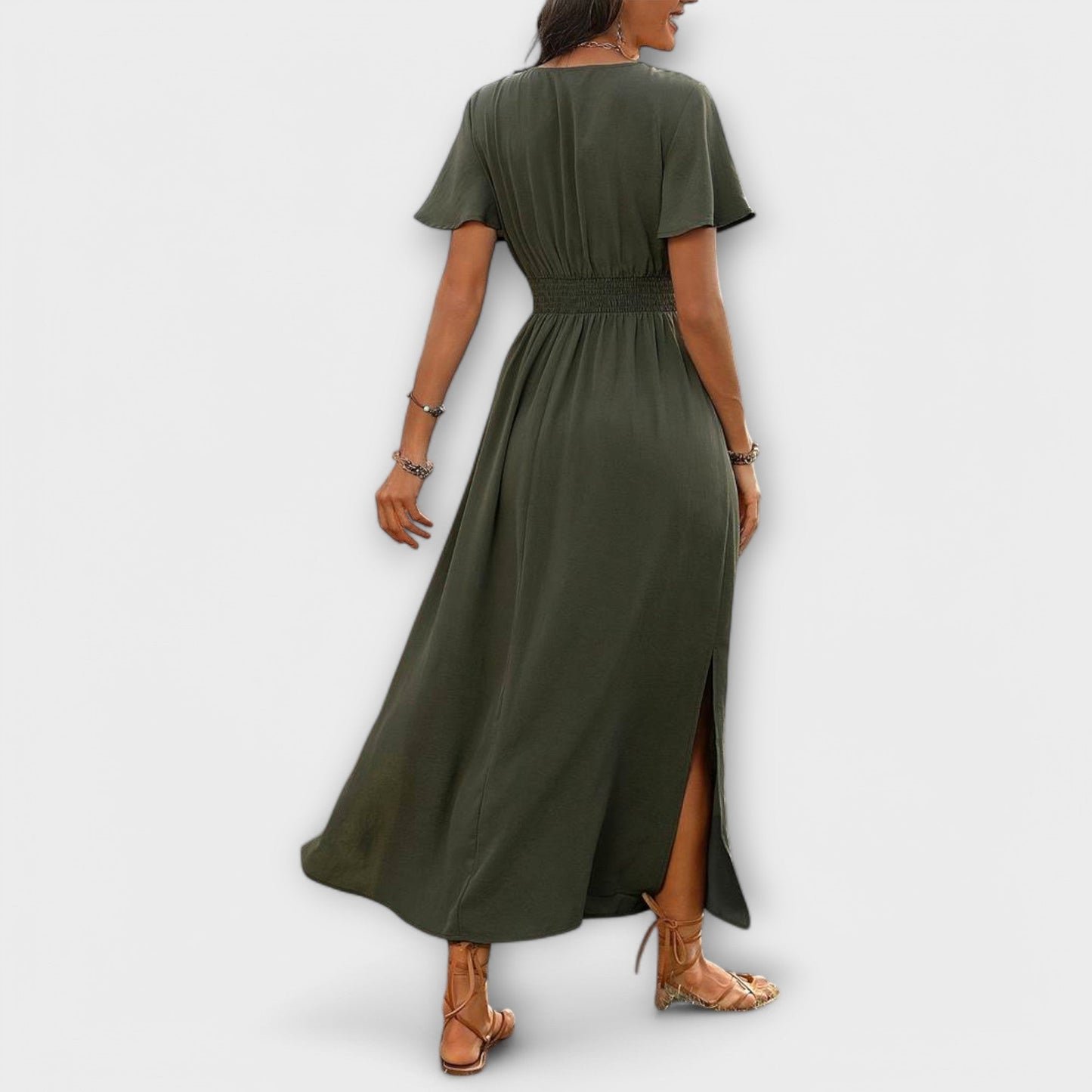 Chic Floral V-Neck Maxi Dress for Women