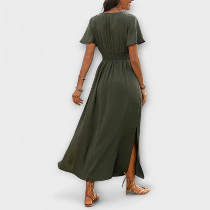 Chic Floral V-Neck Maxi Dress for Women