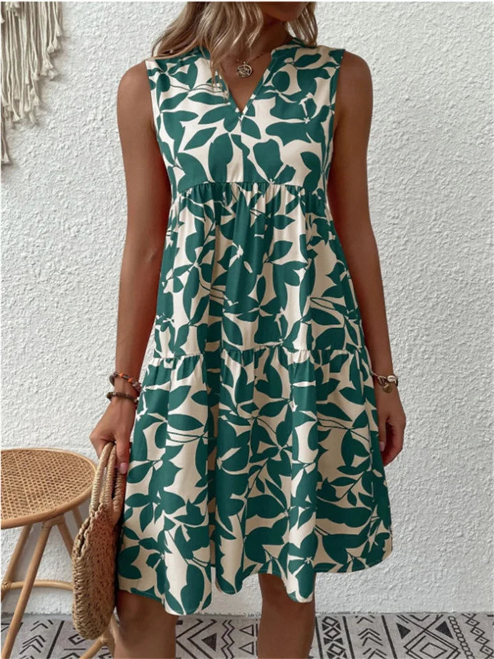 Elegant V-Neck Sleeveless Summer Dress - Nocini