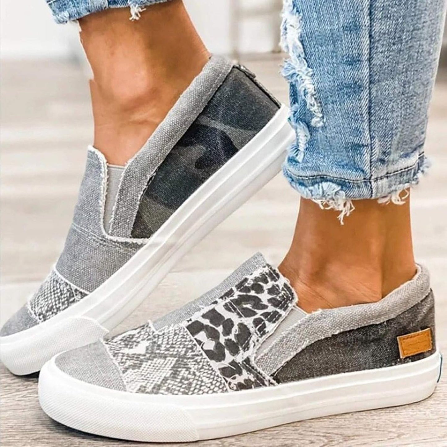 Fashionable Blue Slip On Shoes for Women