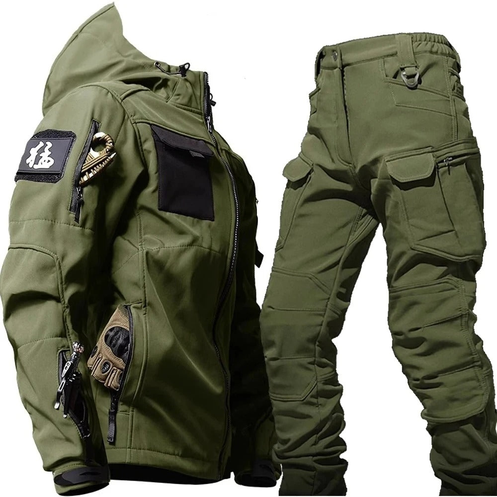 Waterproof Men's Hooded Rain Jacket Set