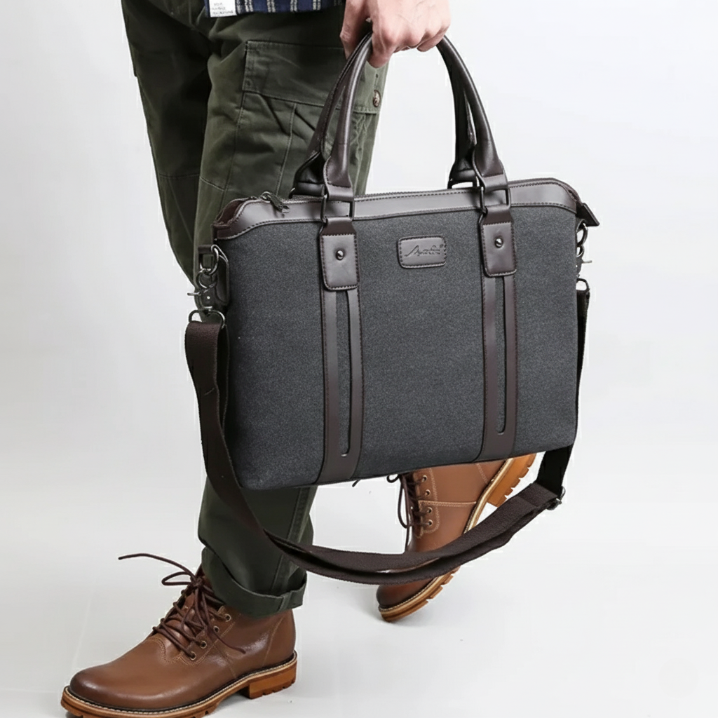 Classic Executive Laptop Bag | Synthetic Leather Zip Bag - Nocini