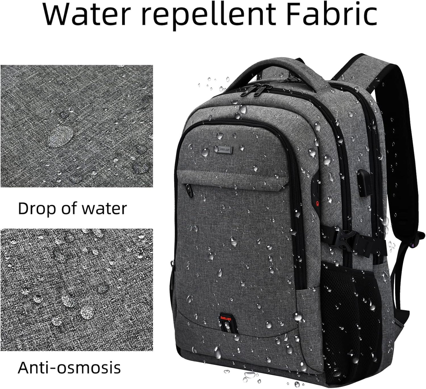 Durable Commuter Laptop Bag with USB Charger & Pockets