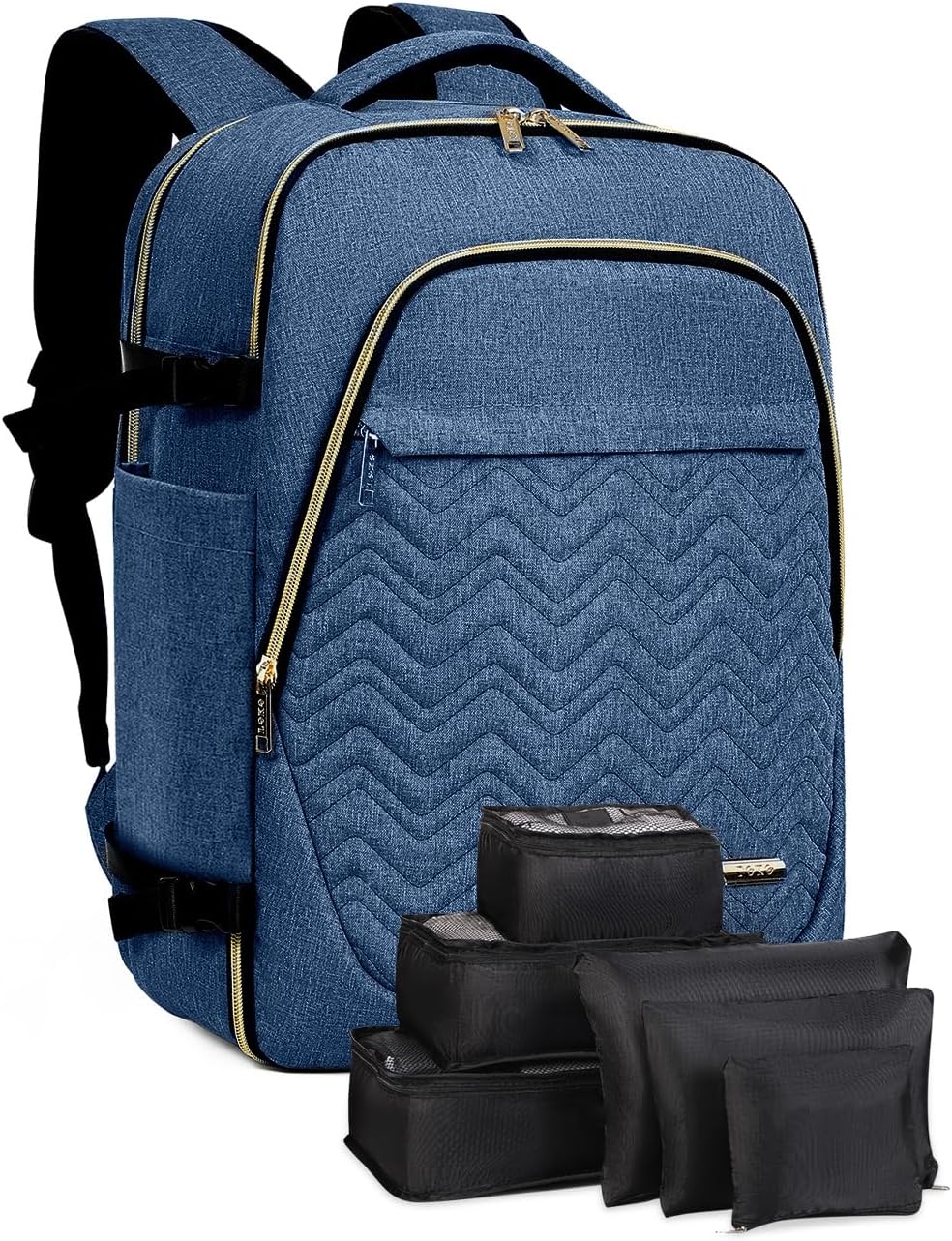Large Carry-On Travel Bag with Cubes & Laptop Sleeve - Pexav
