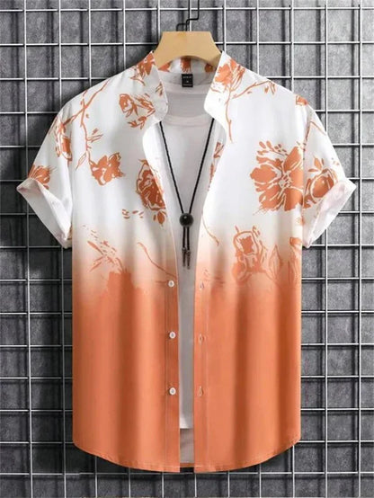 Colorful Floral Hawaiian Shirt Relaxed Fit Summer Wear