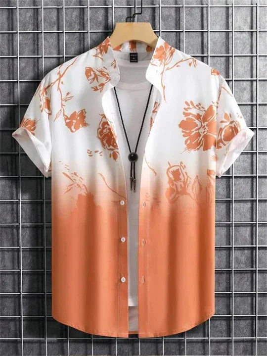 Colorful Floral Hawaiian Shirt Casual Beach Wear