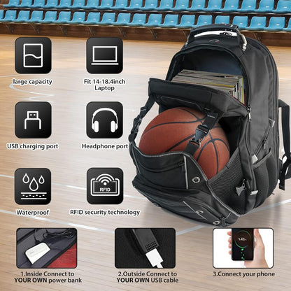 Large Capacity Laptop Backpack with USB Charger and Anti-Theft RFID