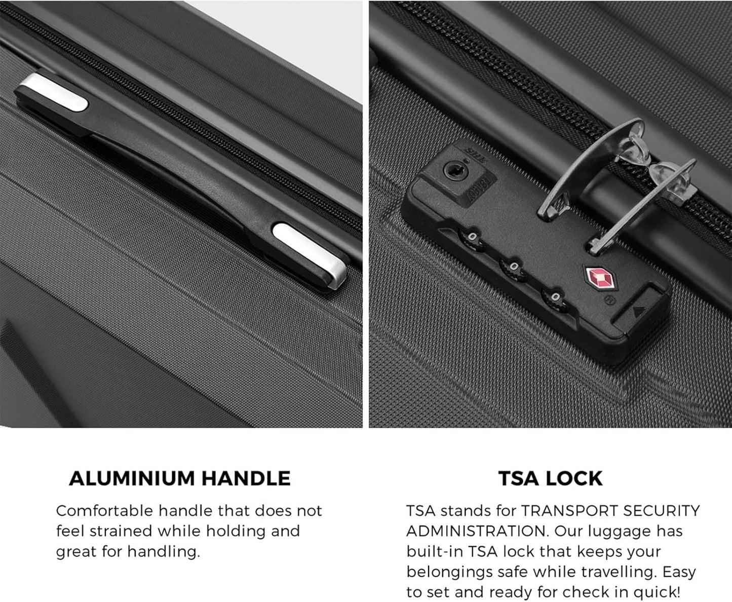 Durable 2-Piece Hardside Suitcase Set with TSA Lock & Spinner Wheels