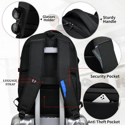 Durable Commuter Laptop Bag with USB Charger & Pockets