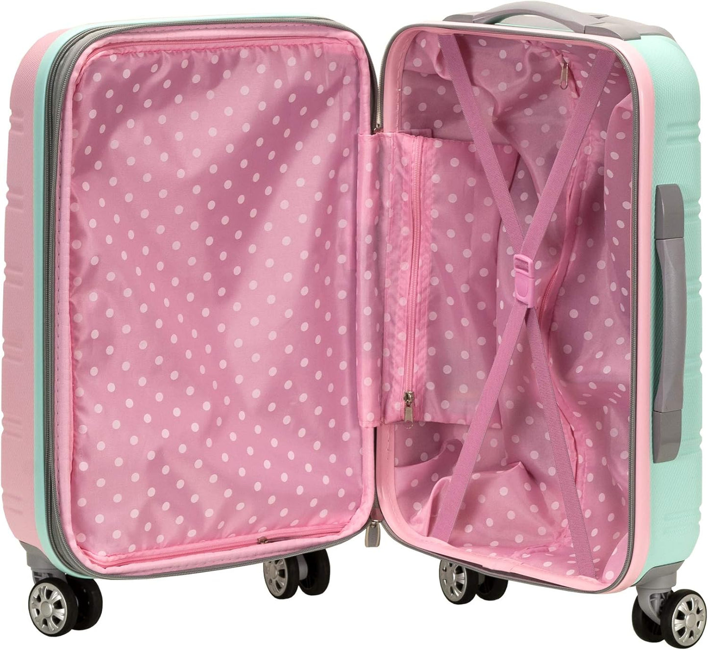 Compact Pink Hardside Carry-On with Dual Spinner Wheels