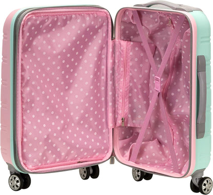 Compact Pink Hardside Carry-On with Dual Spinner Wheels