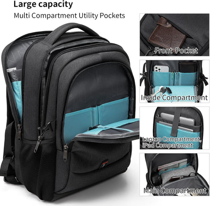 Durable Commuter Laptop Bag with USB Charger & Pockets