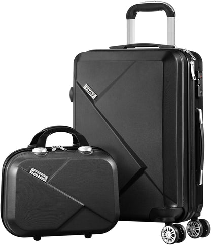 Durable 2-Piece Hardside Suitcase Set with TSA Lock & Spinner Wheels