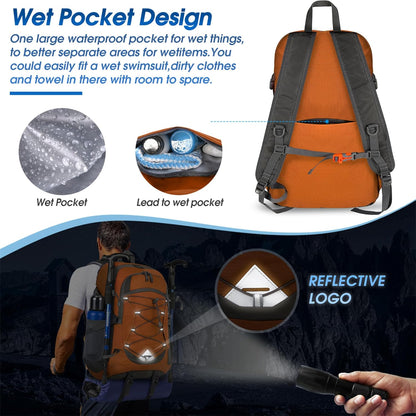 Compact 40L Water Resistant Hiking Backpack