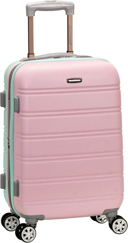 Compact Pink Hardside Carry-On with Dual Spinner Wheels - Pexav