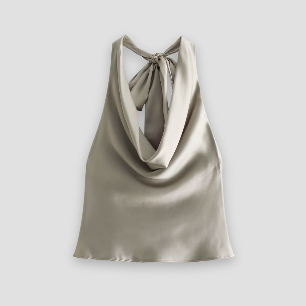 Women's Strapless Flowy Tank Top with Tie Back Closure