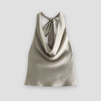 Women's Strapless Flowy Tank Top with Tie Back Closure