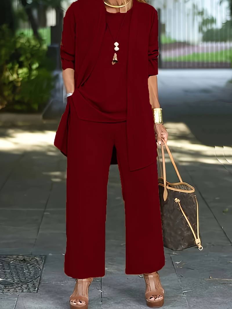 Sandra | Ladies' Chic Open Front 3 Piece Outfit - Nocini