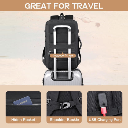Large Water Resistant Hiking Backpack with USB Charger