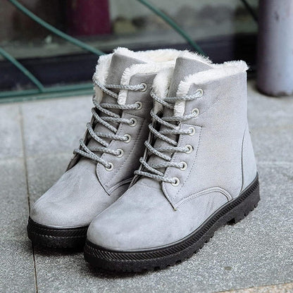 Warm Suede Fur Lined Winter Boots