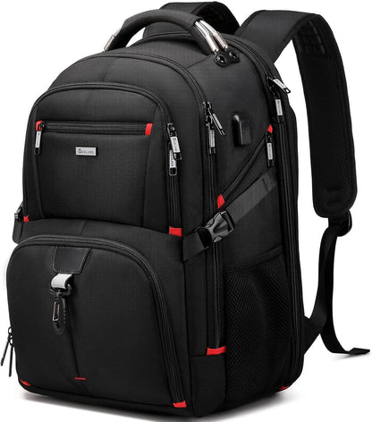 Large Waterproof Travel Backpack with Laptop Sleeve and USB