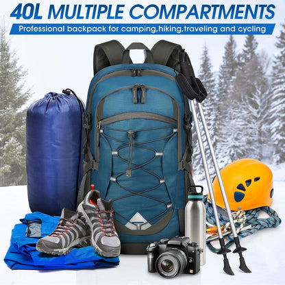 Compact 40L Water Resistant Hiking Backpack