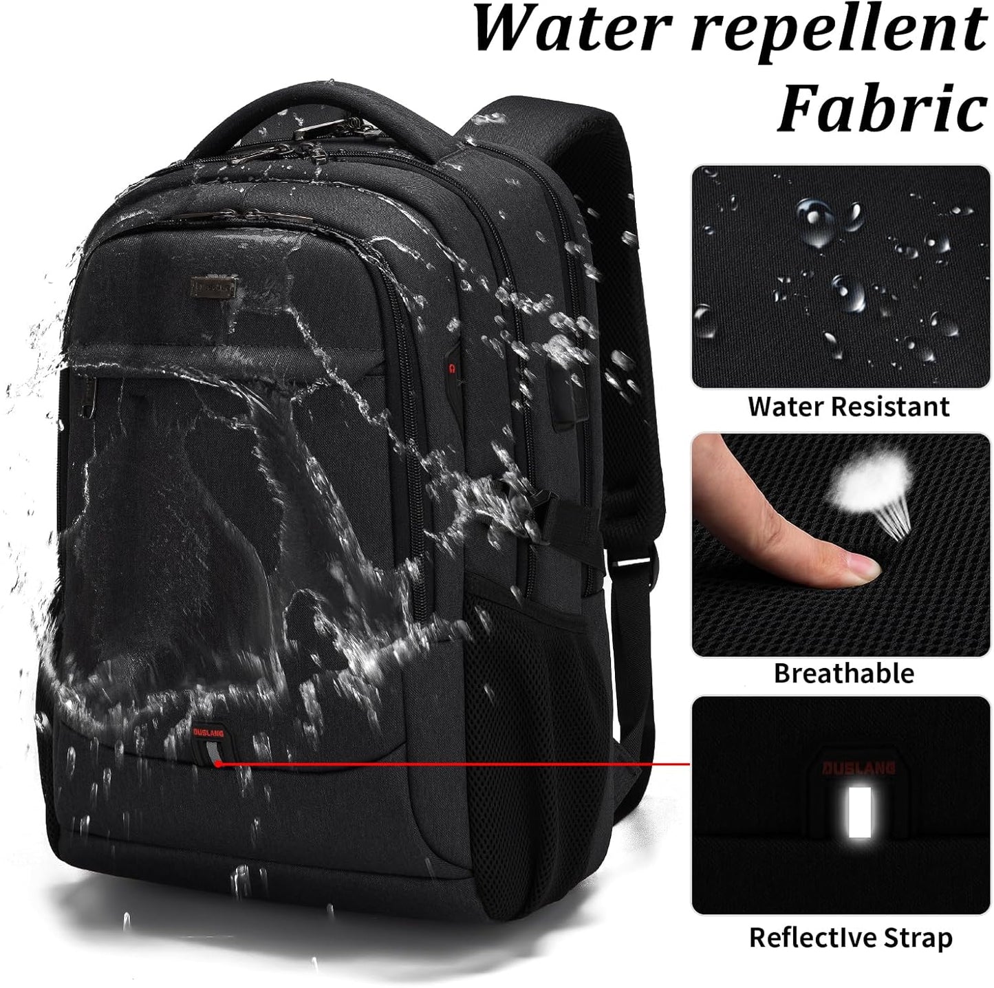 Durable Commuter Laptop Bag with USB Charger & Pockets