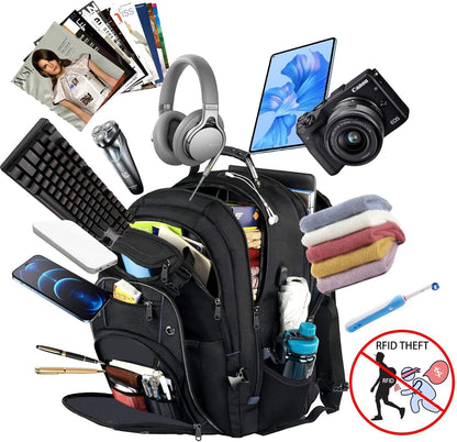 Large Capacity Laptop Backpack with USB Charger and Anti-Theft RFID