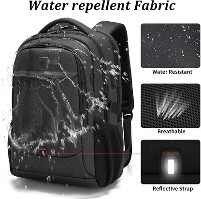 Durable Commuter Laptop Bag with USB Charger & Pockets