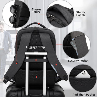Durable Commuter Laptop Bag with USB Charger & Pockets