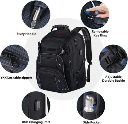 Large Capacity Laptop Backpack with USB Charger and Anti-Theft RFID