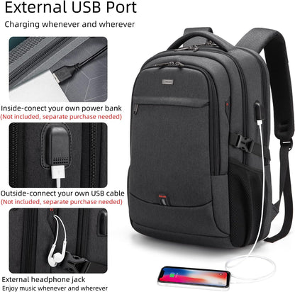 Durable Commuter Laptop Bag with USB Charger & Pockets