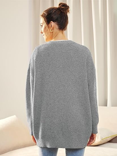 Large Open Front Cardigan with Button Fastening