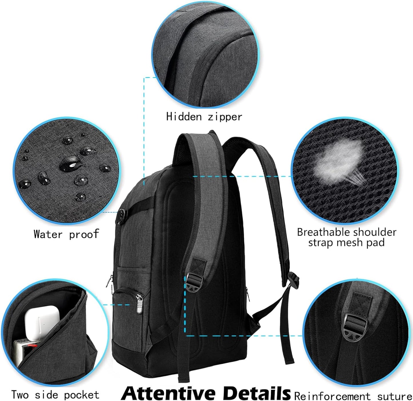 Compact 15.6 Laptop Bag with Multiple Compartments
