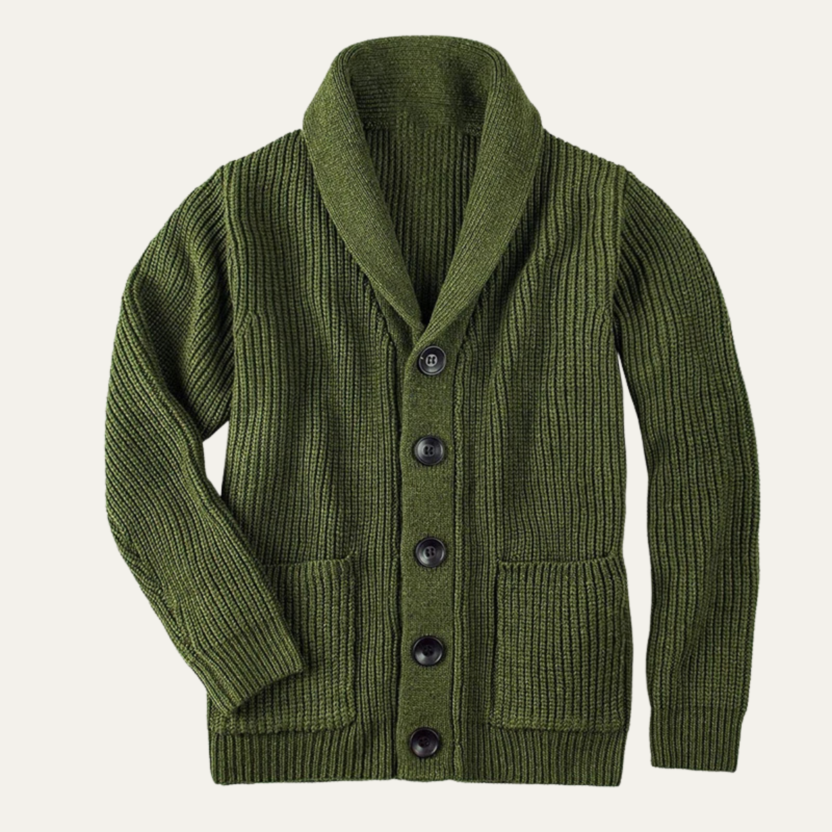 Warm Men's Thick Knit Shawl Neck Winter Cardigan