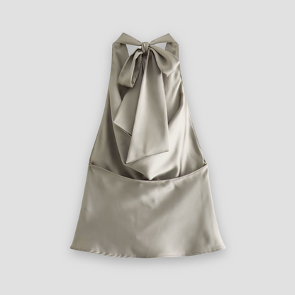 Women's Strapless Flowy Tank Top with Tie Back Closure