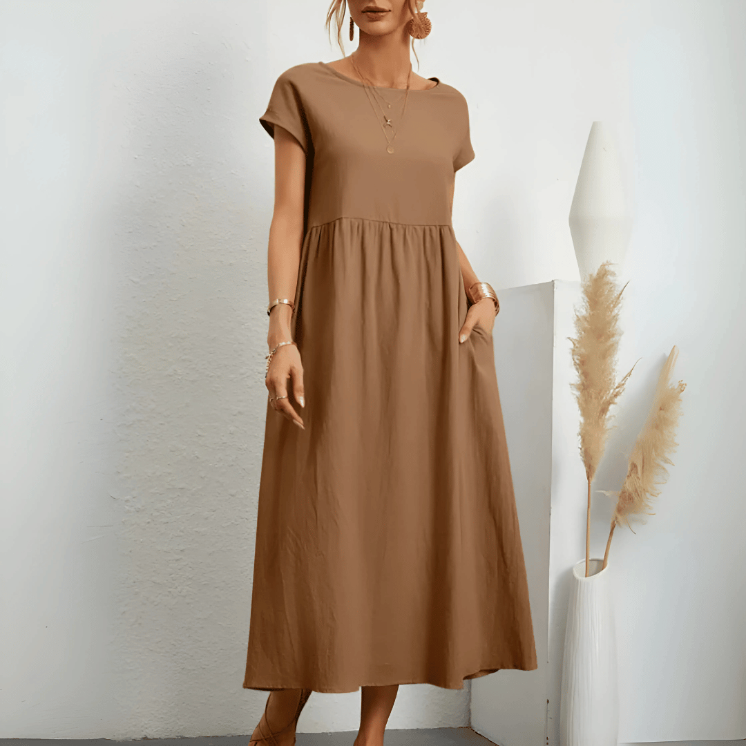 Classic Floral Long Summer Dress - Olytrend