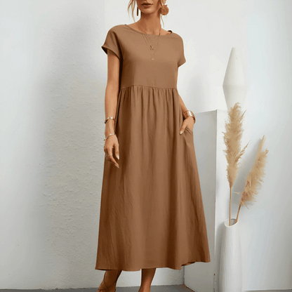 Classic Floral Long Summer Dress - Olytrend