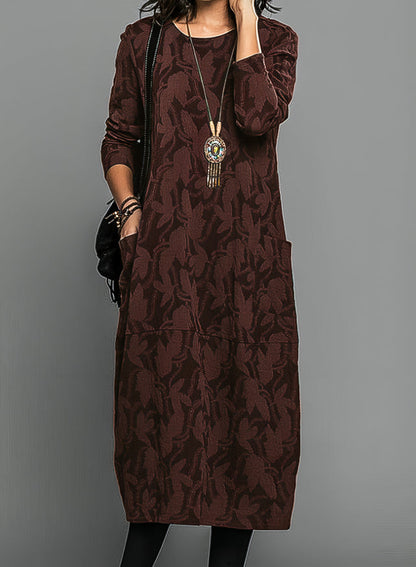 Ladies Warm A-Line Winter Dress with Long Sleeves