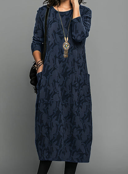 Ladies Warm A-Line Winter Dress with Long Sleeves