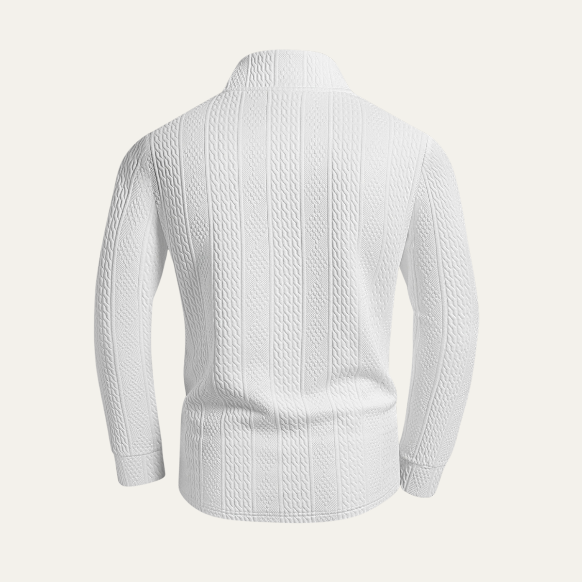 Classic White Crew Neck Knit Sweater