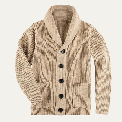 Warm Men's Thick Knit Shawl Neck Winter Cardigan