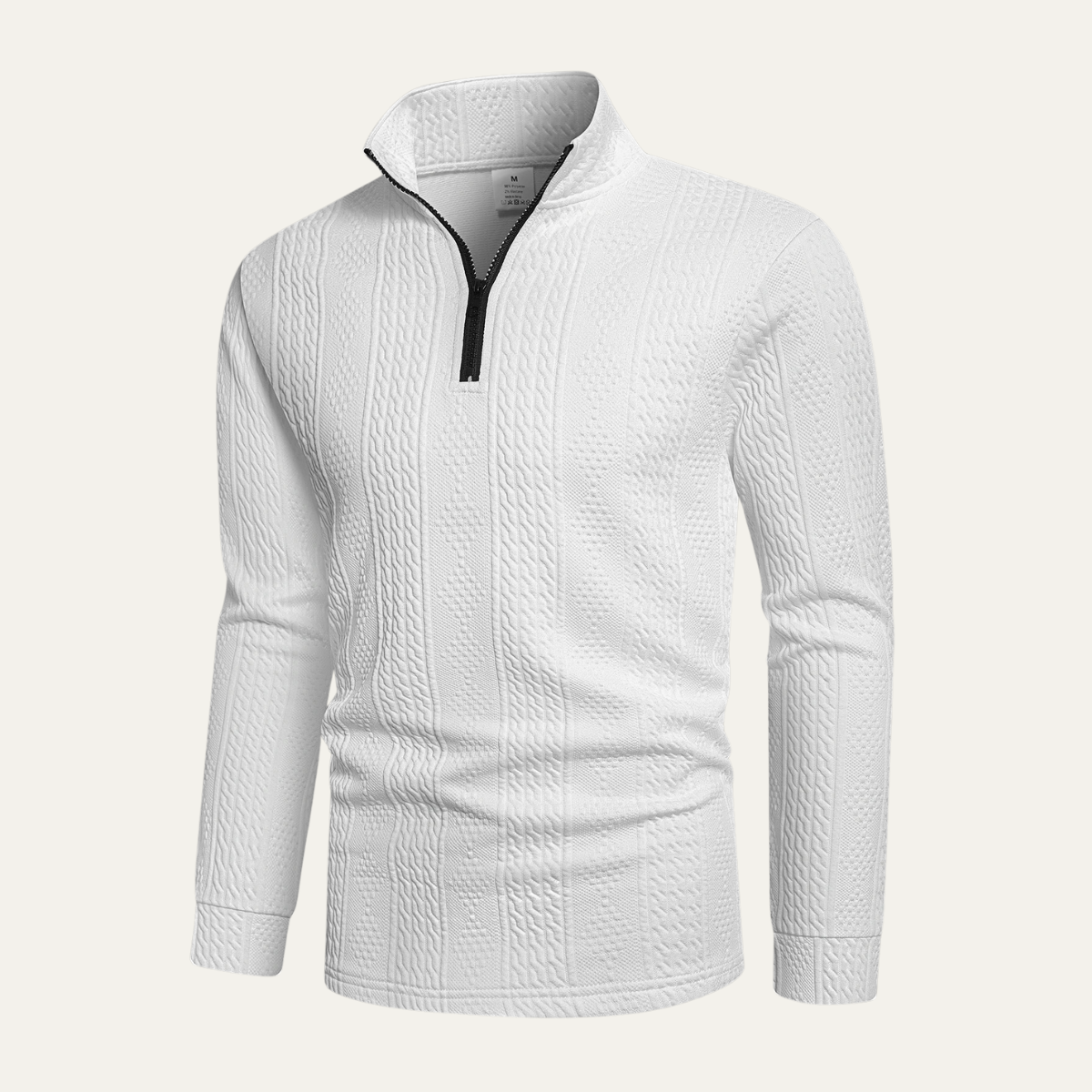 Classic White Crew Neck Knit Sweater