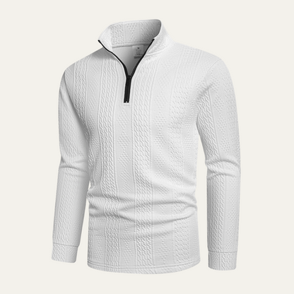 Classic White Crew Neck Knit Sweater