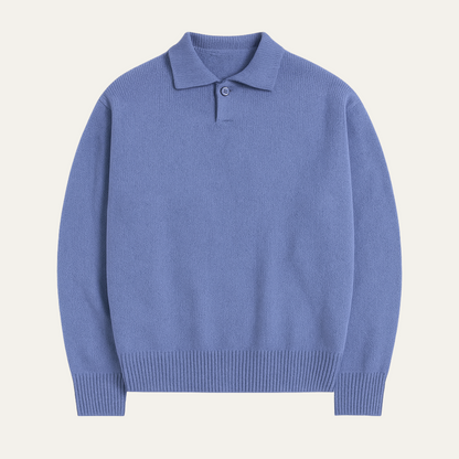 Luxury Men's Soft Knit Cashmere Polo Sweater