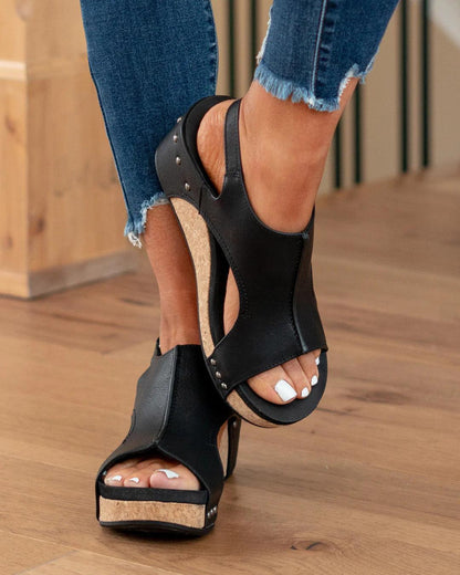 Clearance Vegan Summer Wedge Sandals